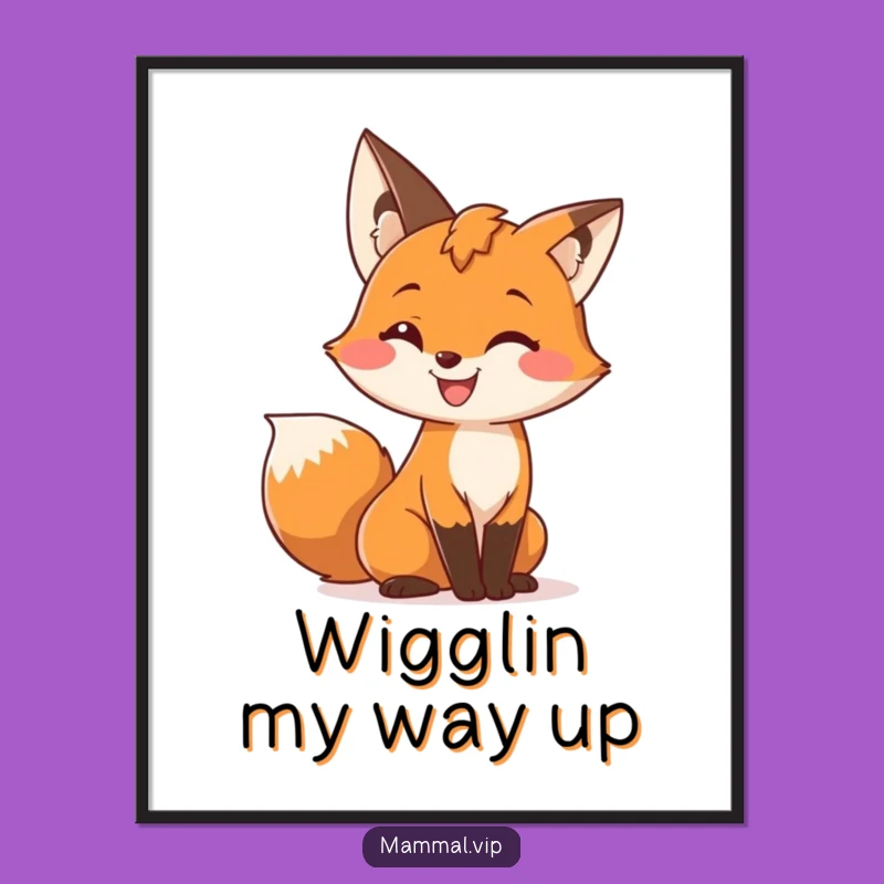 Funny Fox Tail Poster: Playful Wall Art for Nature Lovers