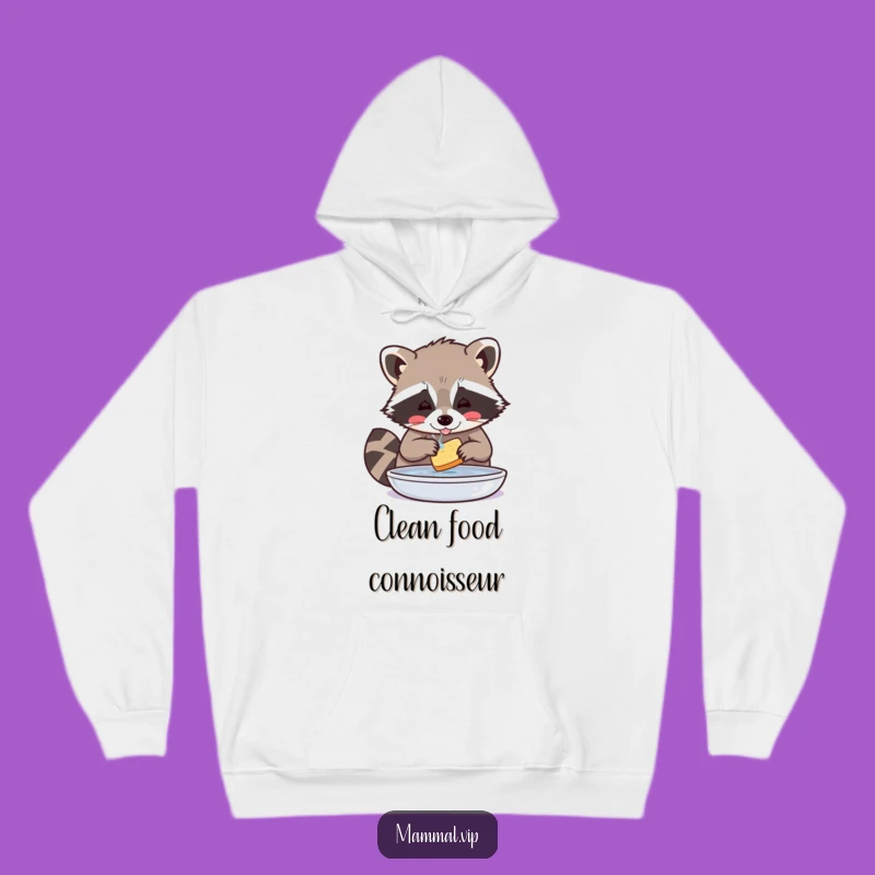 Cozy Funny Raccoon Washing Food Hoodie - Stay Warm with Meticulous Charm