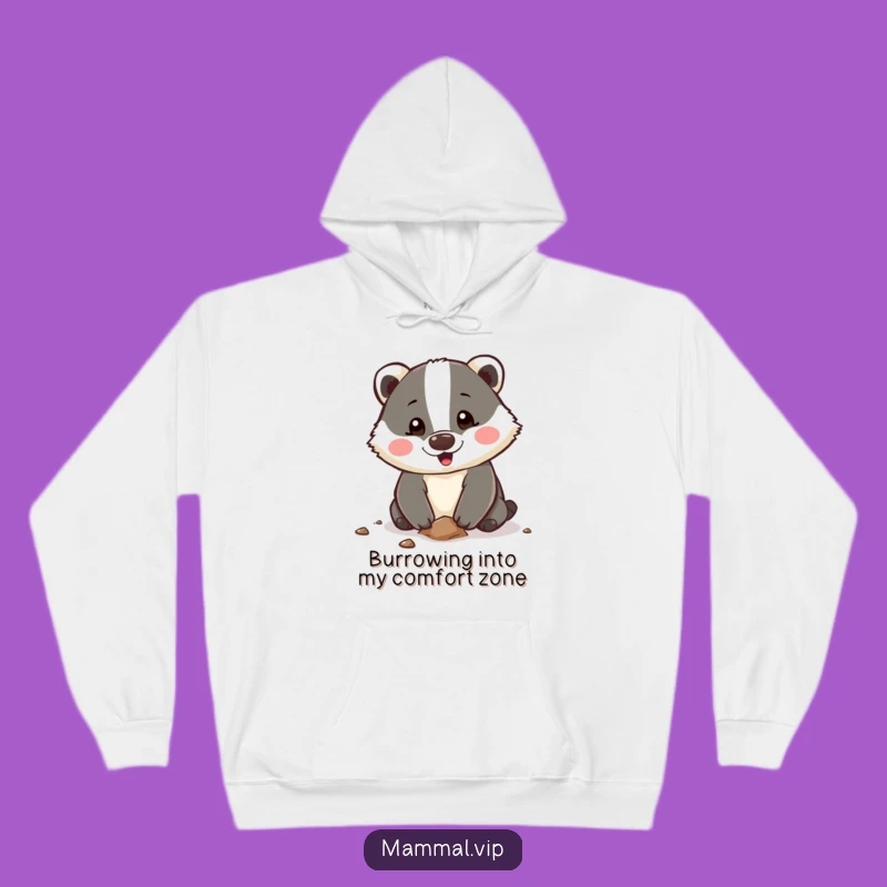 Funny Badger Hoodie: Cozy & Happy Digging Character for Warm, Energetic Comfort