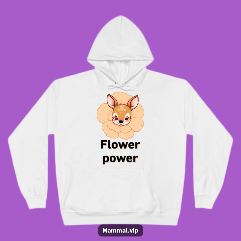 Funny Deer Flower Peek Hoodie: Cozy and Gentle Humor