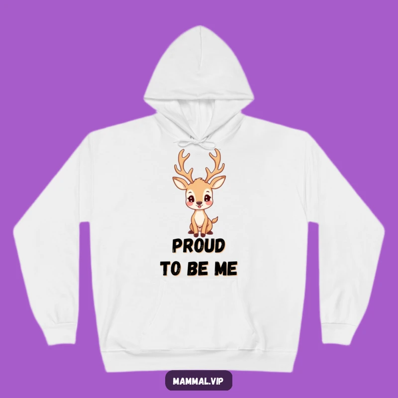 Funny Deer Hoodie: Proud Antlered Character, Cozy Woodland Gift!
