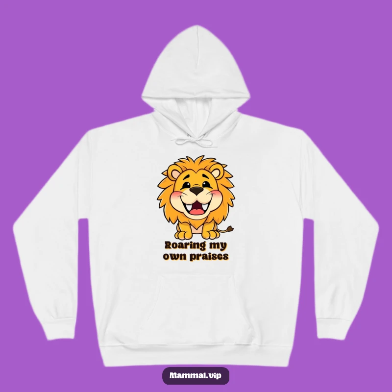 Funny Happy Lion Roaring Hoodie - Cozy Comfort and Hilarious Grins!