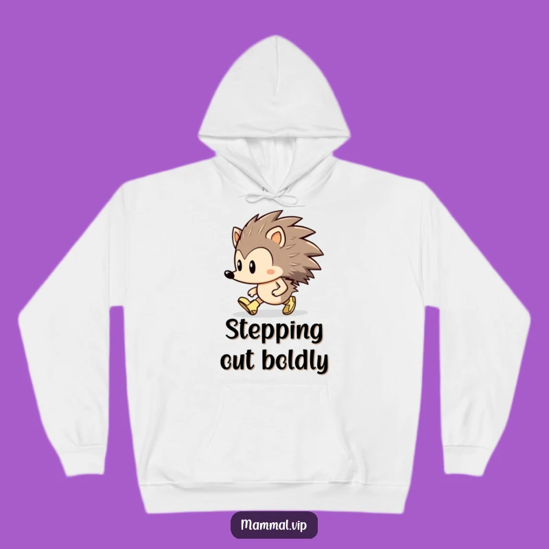 Funny Hedgehog Marching Hoodie: Cozy Determined Tiny Boots Gift