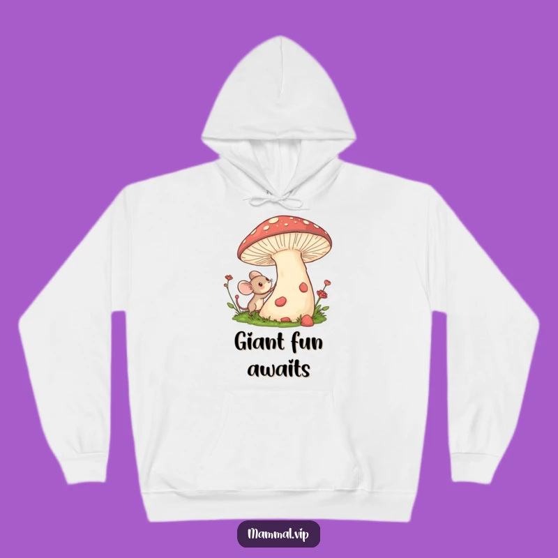 Funny Mouse Hoodie: Cozy Comfort with Giant Mushroom Adventure