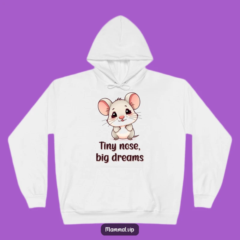 Funny Mouse Hoodie: Tiny Nose Sniffing Air, Cozy Gift!