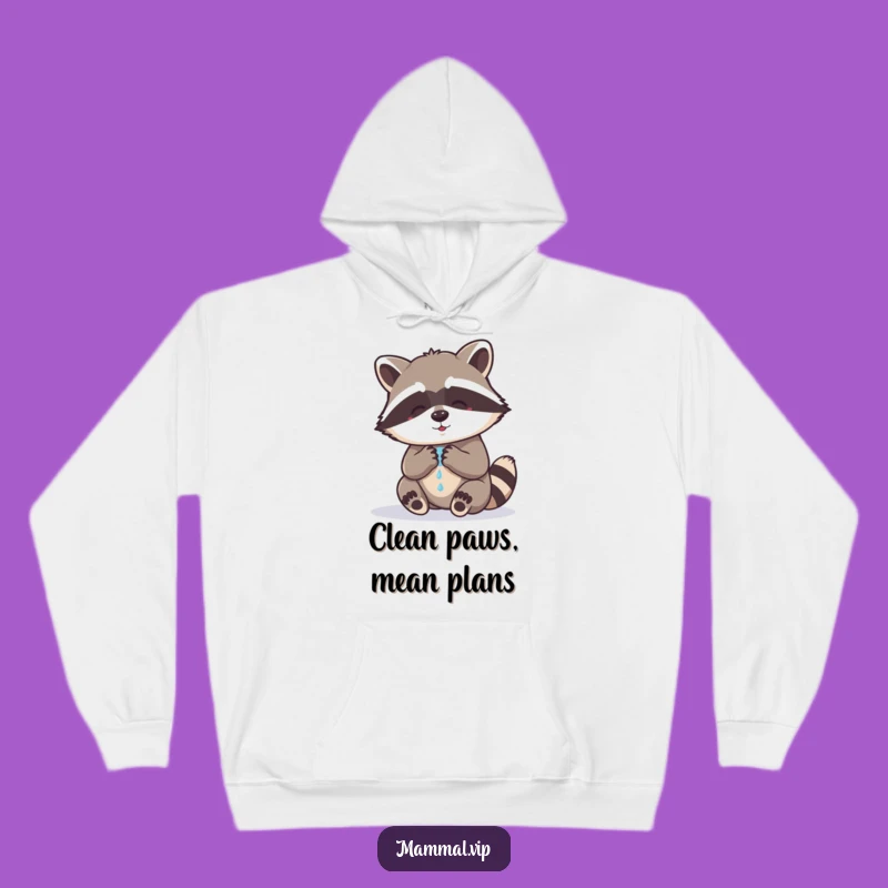 Funny Raccoon Washing Paws Hoodie: Cozy Comfort with a Comical Clean Twist