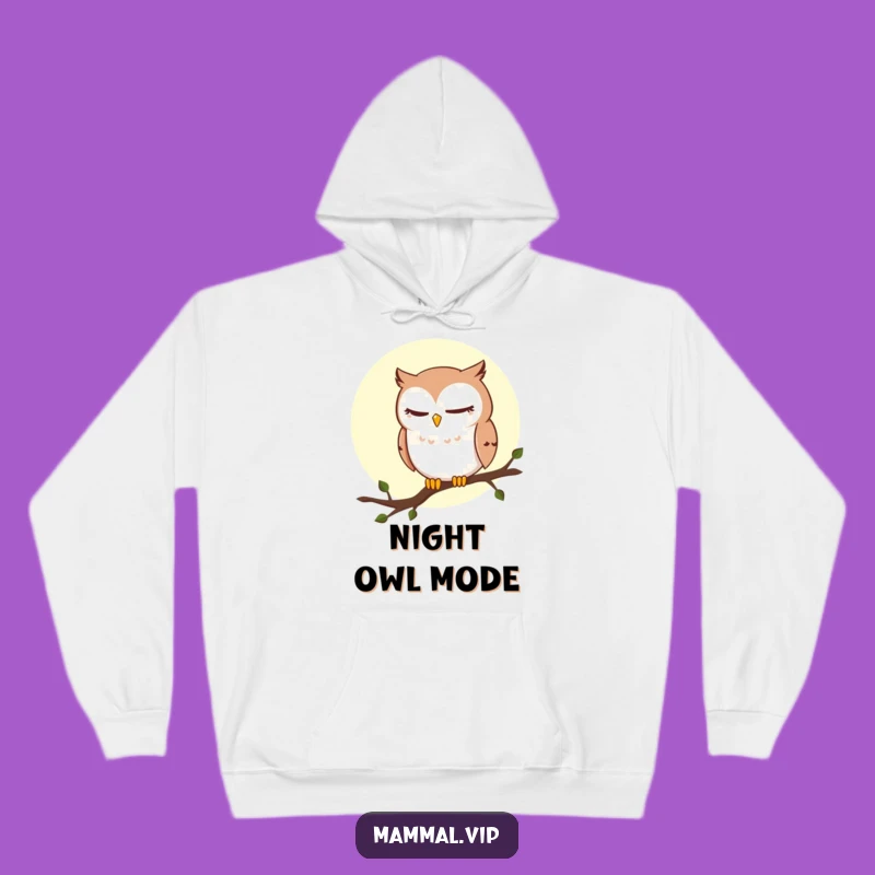Funny Winking Owl Hoodie: Cozy Nighttime Humor, Perfect Whimsical Gift for Owl Aficionados