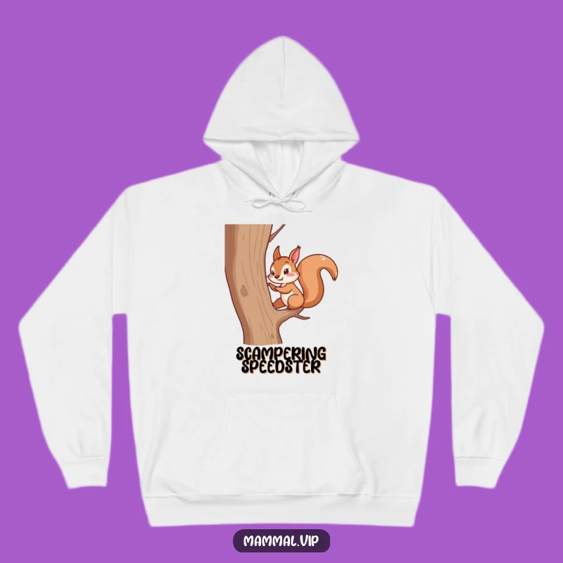 Funny Squirrel Scampering Hoodie - Cozy Energetic Animal Climbing Gift