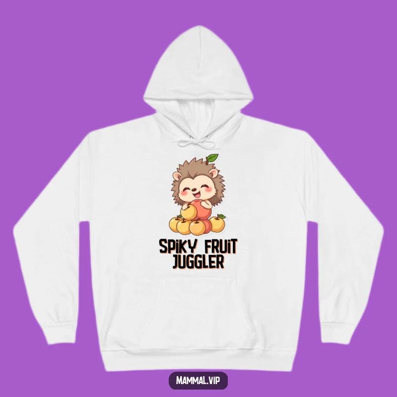 Funny Hedgehog Apple Hoodie: Grinning Stacker Comfort, Cozy Funny Gift