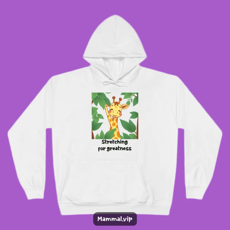 Funny Giraffe Hoodie: Cozy & Joyful Reach Character for Warm, Ambitious Comfort