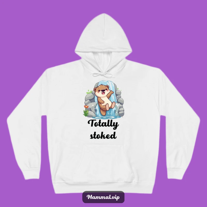 Funny Otter Waterfall Slide Hoodie: Cozy Playful Fun