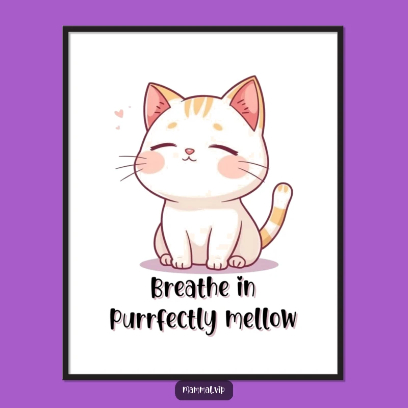Free Printable Cat Art: Serene Kitty Downloadable Wall Decor for Peaceful Homes