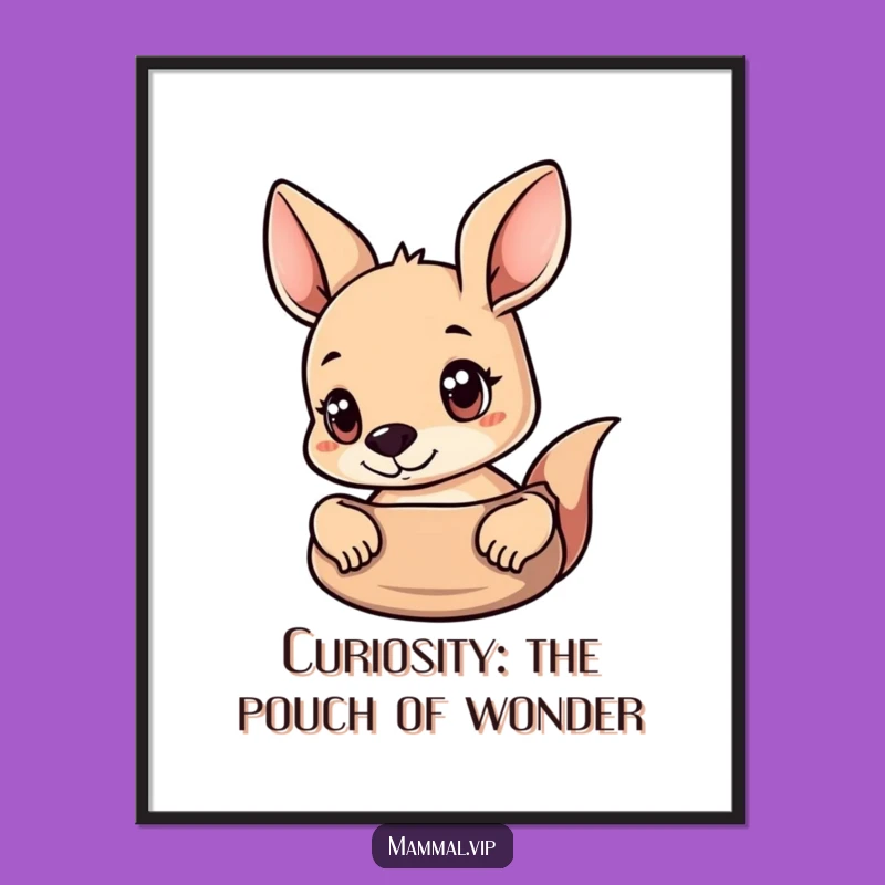 Free Printable Wall Art: Curious Kangaroo Peeking Out! Funny Downloadable Decor