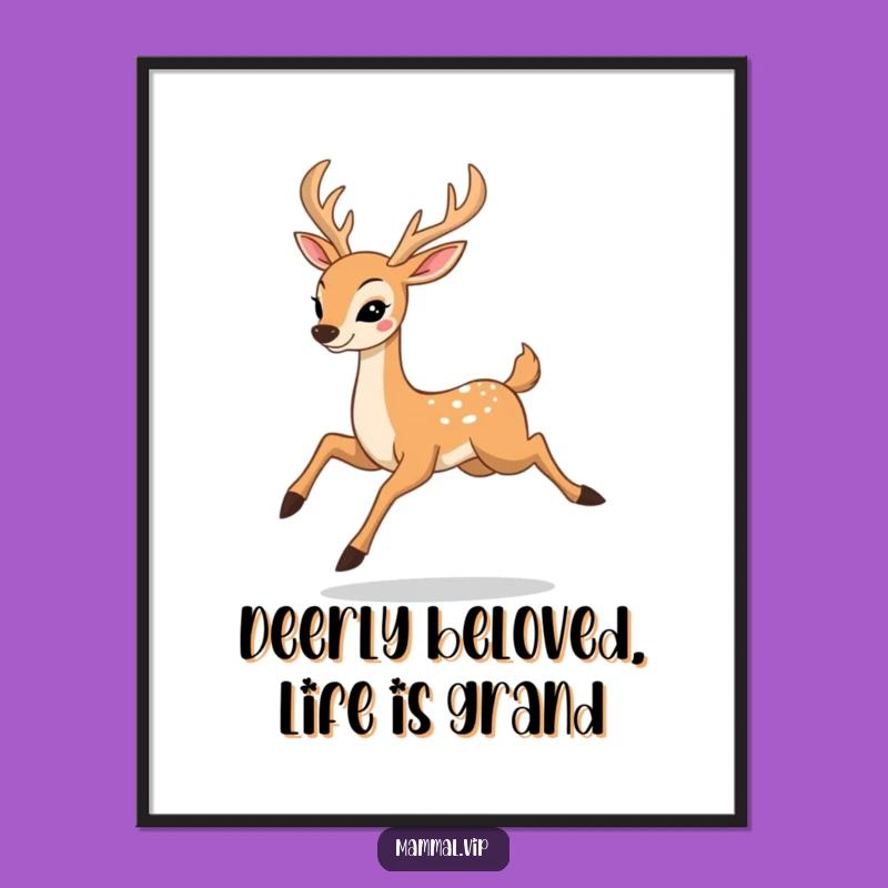 Elegant Free Printable Deer Wall Art: Prancing Grace for Natural Decor