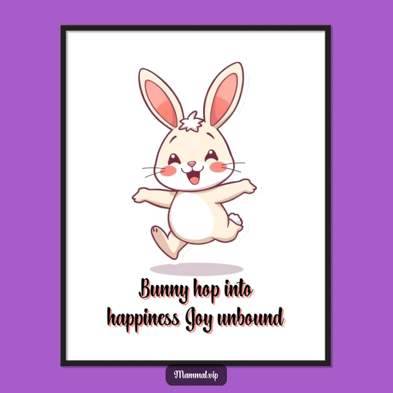 Free Printable Cheerful Rabbit Wall Art - Joyful Downloadable Decor for Any Room