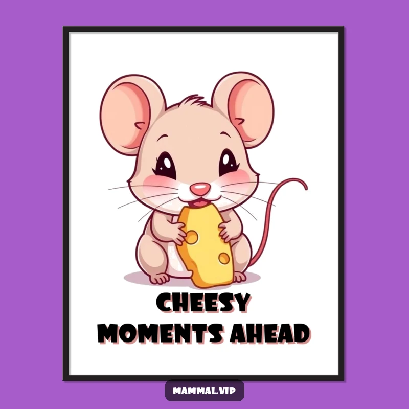 Free Printable Mouse & Cheese Wall Art - Funny Foodie Decor Downloadable Gift!