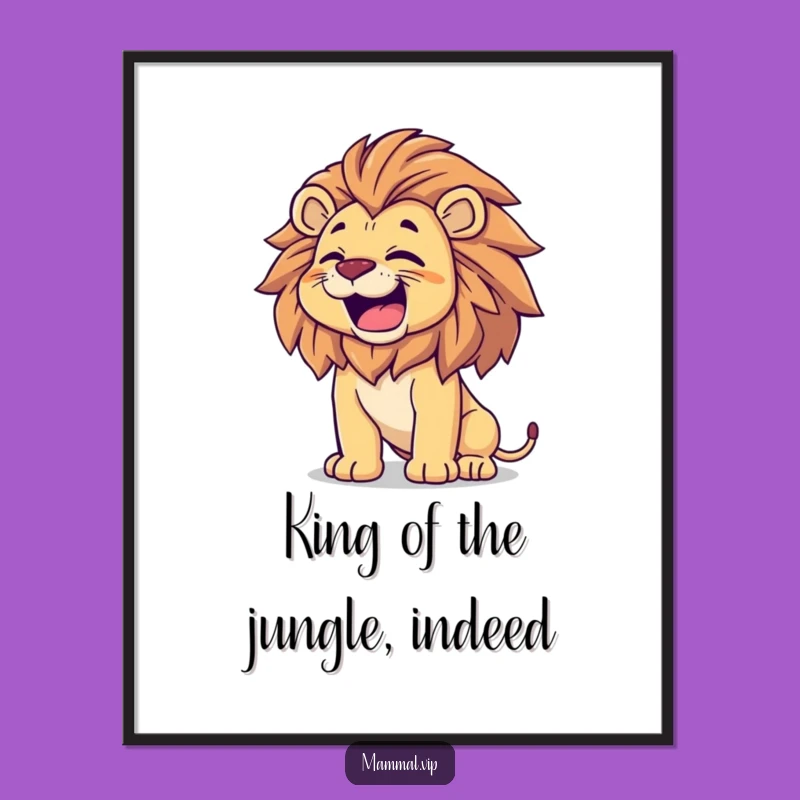 Free Printable Roaring Lion Wall Art - Funny Majestic Lion Downloadable Art Gift
