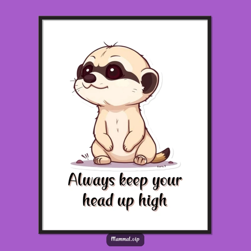 Funny Free Printable Wall Art: Curious Meerkat Popping Up Downloadable