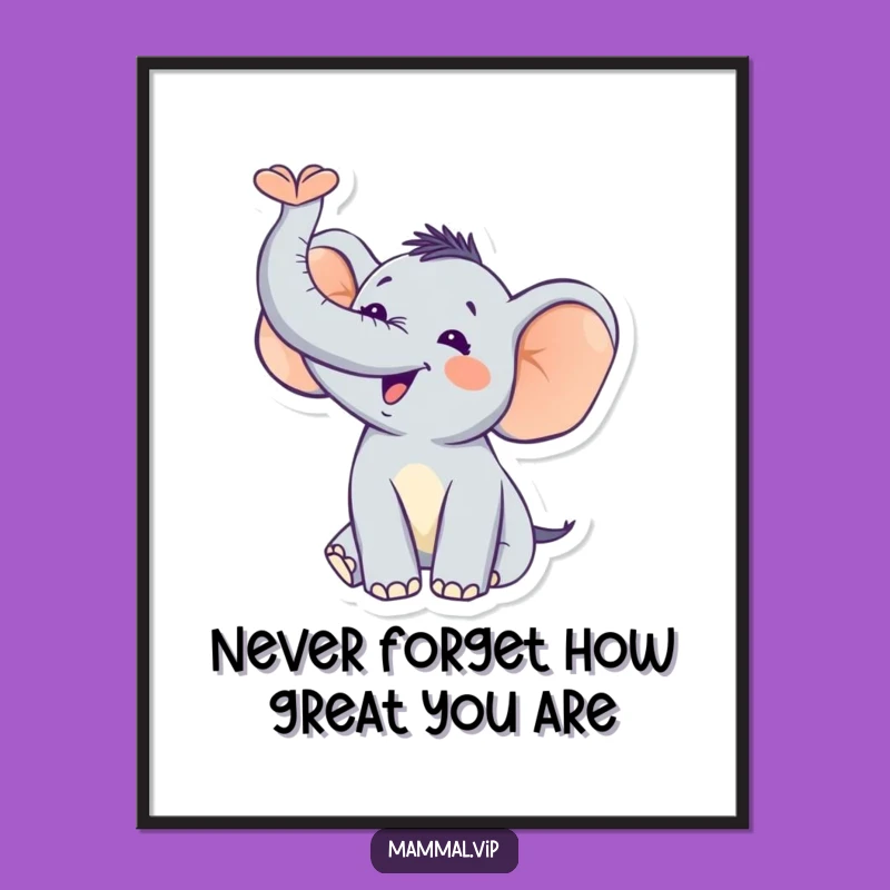 Funny Free Printable Wall Art: Elephant Trumpet, Joyful Downloadable Decor