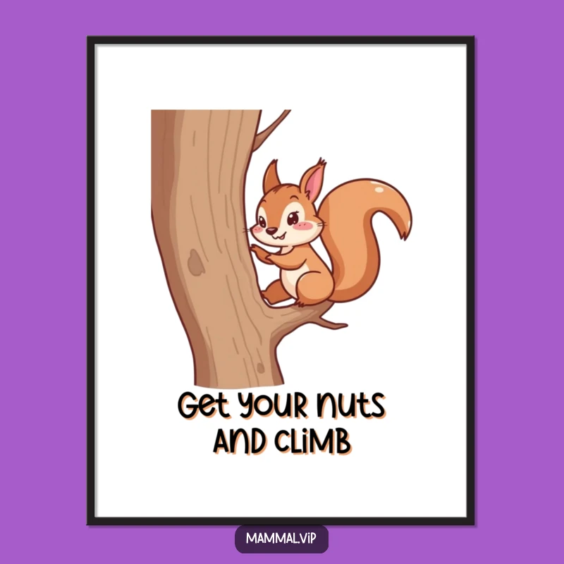 Free Printable Squirrel Tree Wall Art - Whimsical Nature Decor Downloadable Gift!