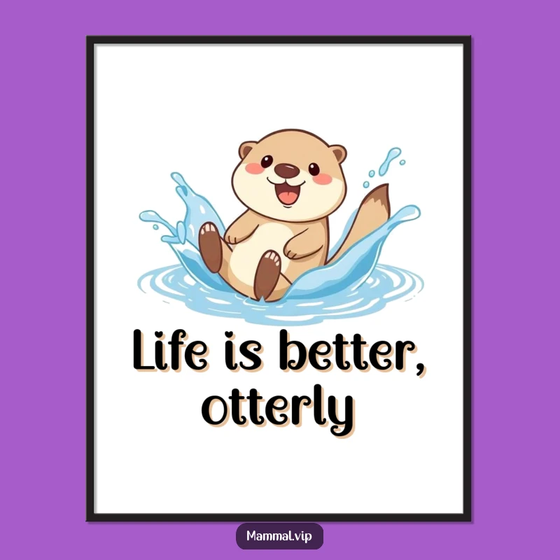 Otterly Fun Free Printable Wall Art - Water Slide Whimsy Decor