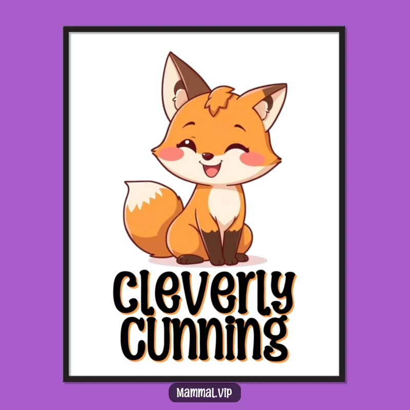 Playful Free Printable Wall Art: Fox Wiggling Tail - Quirky Downloadable Art