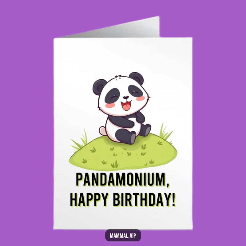 Giggling Panda Rolling Free Printable Birthday Card - Hilarious Downloadable Gift