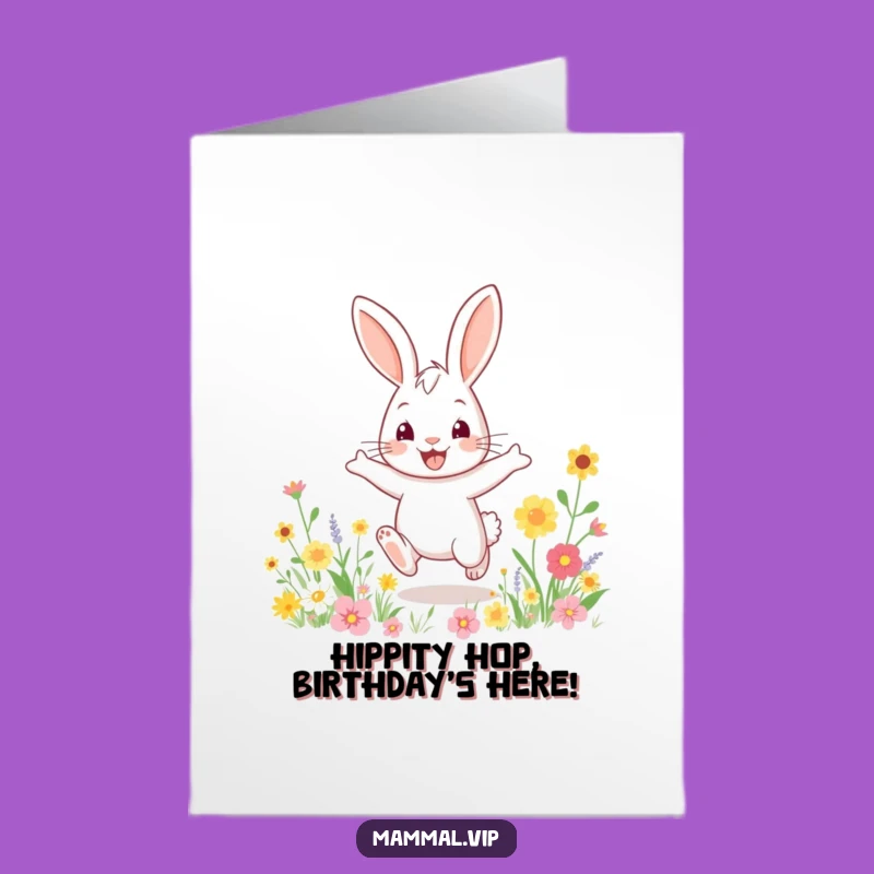 Free Printable Rabbit Birthday Card: Funny Printable Downloadable Greeting for Joyful Celebrations