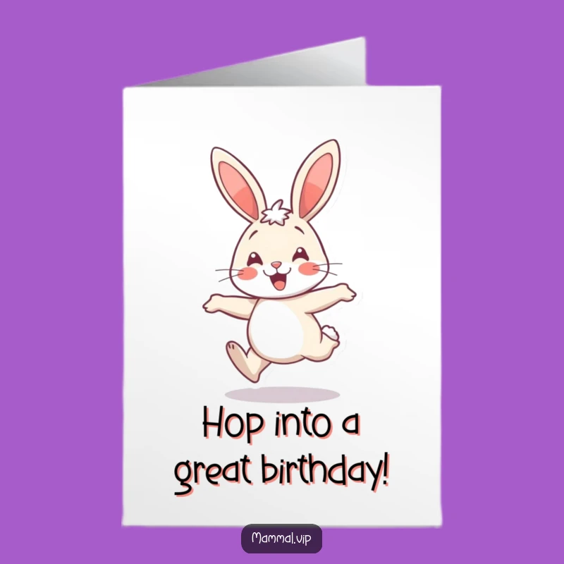 Free Printable Cheerful Rabbit Birthday Card - Joyful Downloadable Fun Gift