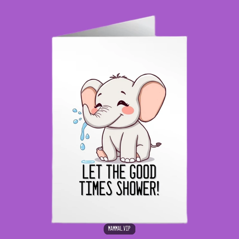 Free Printable Joyful Elephant Birthday Card - Funny Elephant Downloadable Greeting Gift