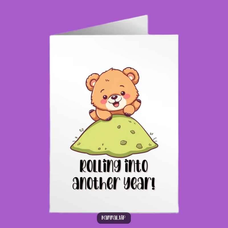 Free Printable Bear Cub Birthday Card: Funny Printable Downloadable Greeting for Kids