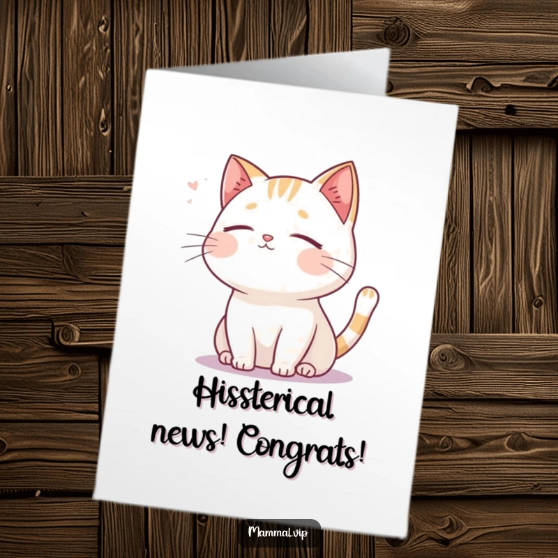 Funny Free Printable Cat Congrats Card: A serene cat with closed eyes, enjoying a gentle breeze, perfect for any congratulatory moment.
