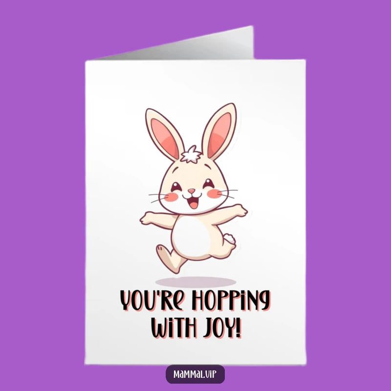 Free Printable Cheerful Rabbit Congrats Card - Hoppy Downloadable Celebration Gift