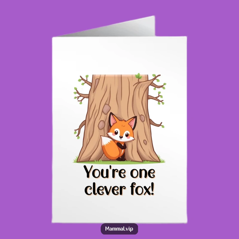 Free Printable Congrats Card: Curious Fox Pokes Out Funny Downloadable Cheer