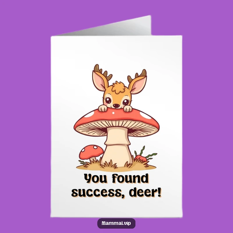 Free Printable Congrats Card: Deer discovers success, a curious downloadable gift celebrating your amazing achievement!