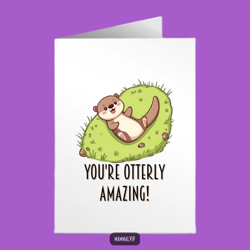 Free Printable Congrats Card: Happy Otter Slide - Joyful Downloadable