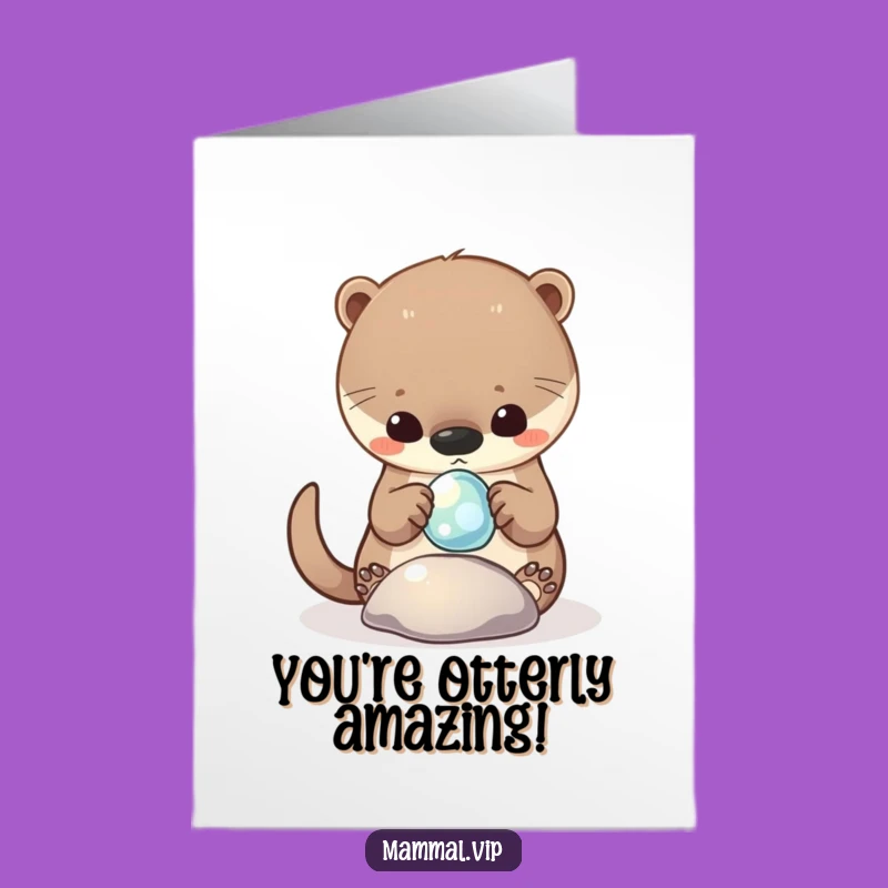 Free Printable Congrats Card: Otter's Shiny Find - Your Downloadable Celebration