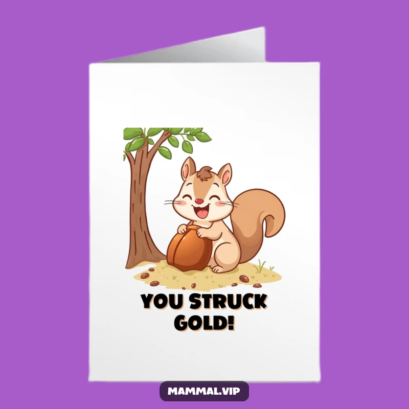 Free Printable Congrats Card: Squirrel's Giant Acorn - Your Downloadable Celebration Gift