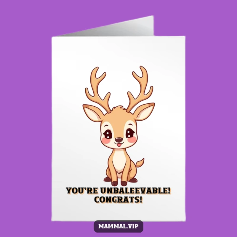 Free Printable Deer Congrats Card - Proud Antler Downloadable for Big Wins