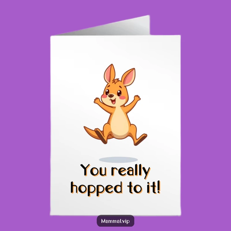 Free Printable Kangaroo Congrats Card: Funny Overshoot Downloadable Art