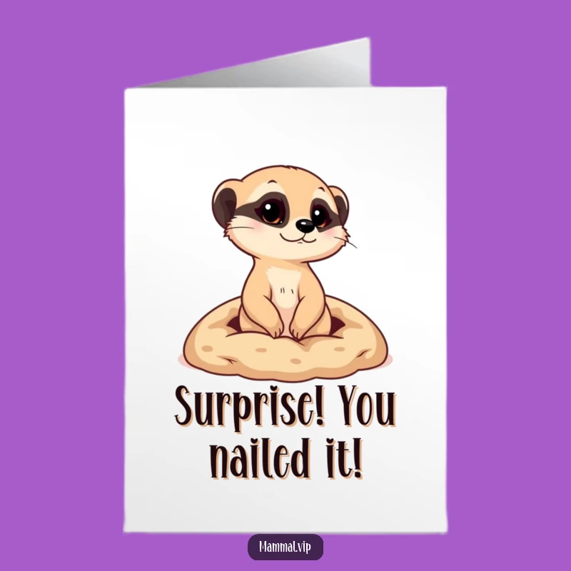 Free Printable Meerkat Congrats Card: Curious Pop Funny Downloadable Art