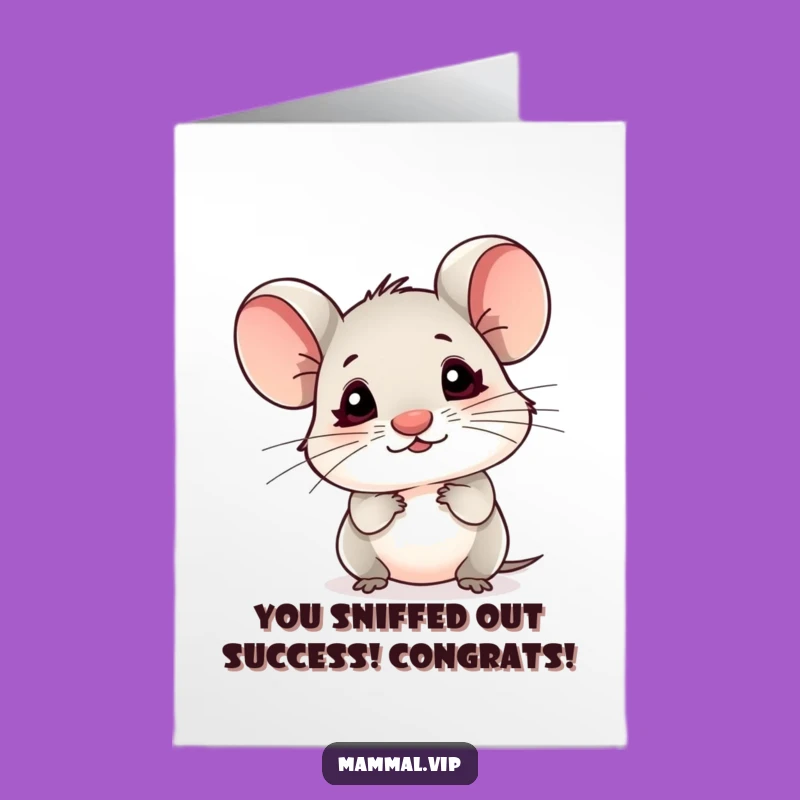 Free Printable Mouse Congrats Card - Tiny Nose Downloadable Celebration Gift
