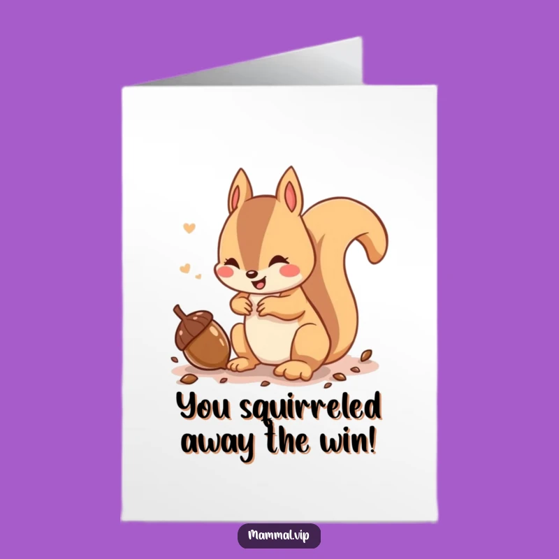 Free Printable Squirrel Congrats Card: Funny Downloadable Greeting for Hard Work