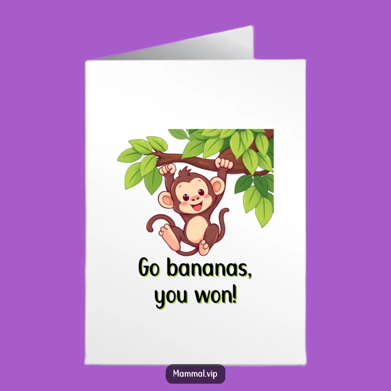 Free Printable Congrats Card: Monkey Swing, Playful Downloadable Celebration
