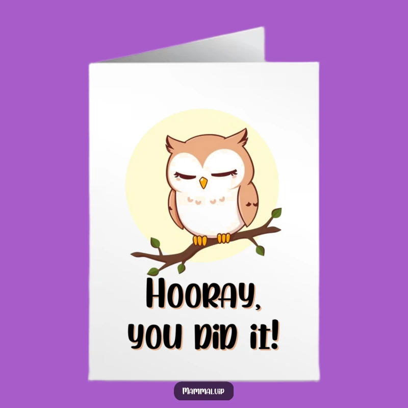 Free Printable Winking Owl Congrats Card - Funny Owl Downloadable Greeting Gift