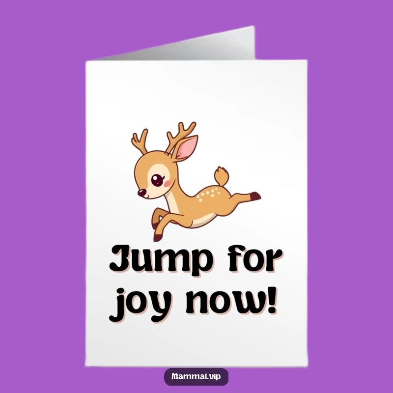 Free Printable Congrats Card: Elegant Deer Leap Humor Downloadable Gift