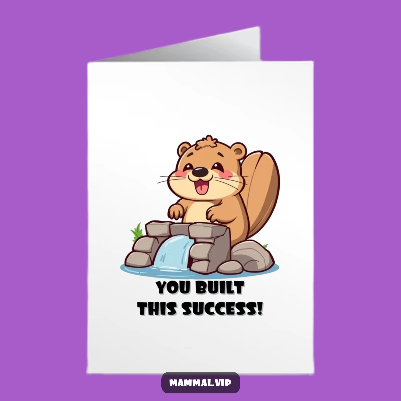 Free Printable Congrats Card: Beaver Dam Success, Downloadable DIY Gift for Achievement