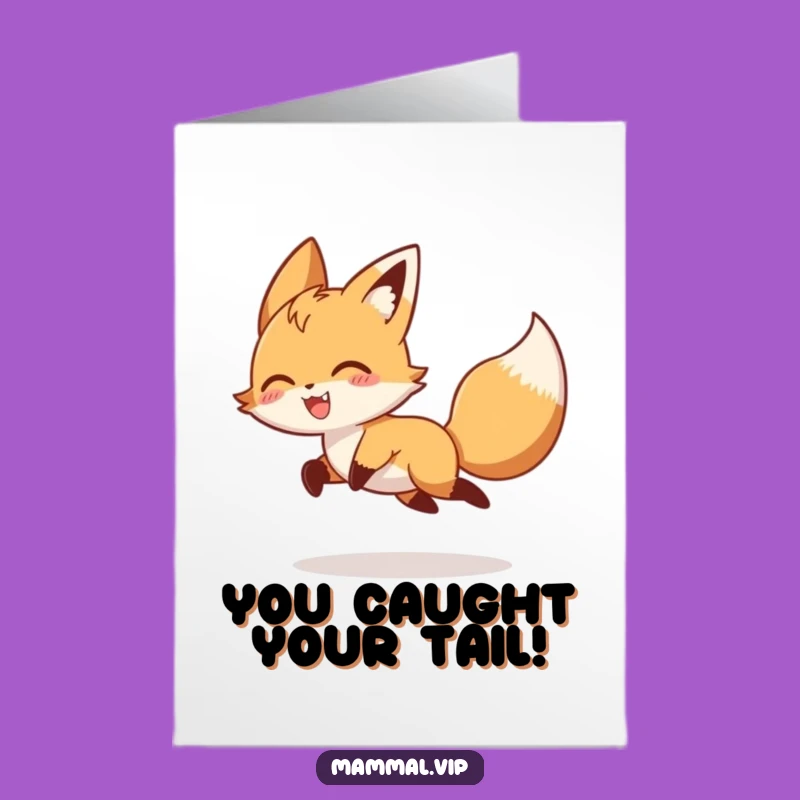 Free Printable Congrats Card: Fox's Playful Pursuit Downloadable Gift