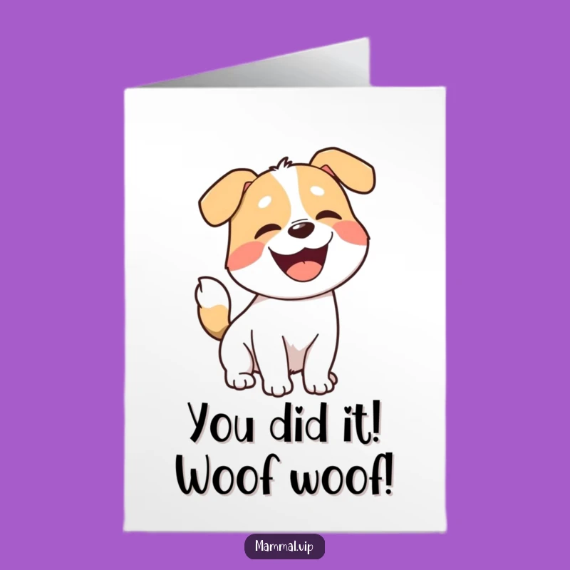 Free Printable Dog Congrats Card: Joyful Barking Pup Downloadable for Any Celebration