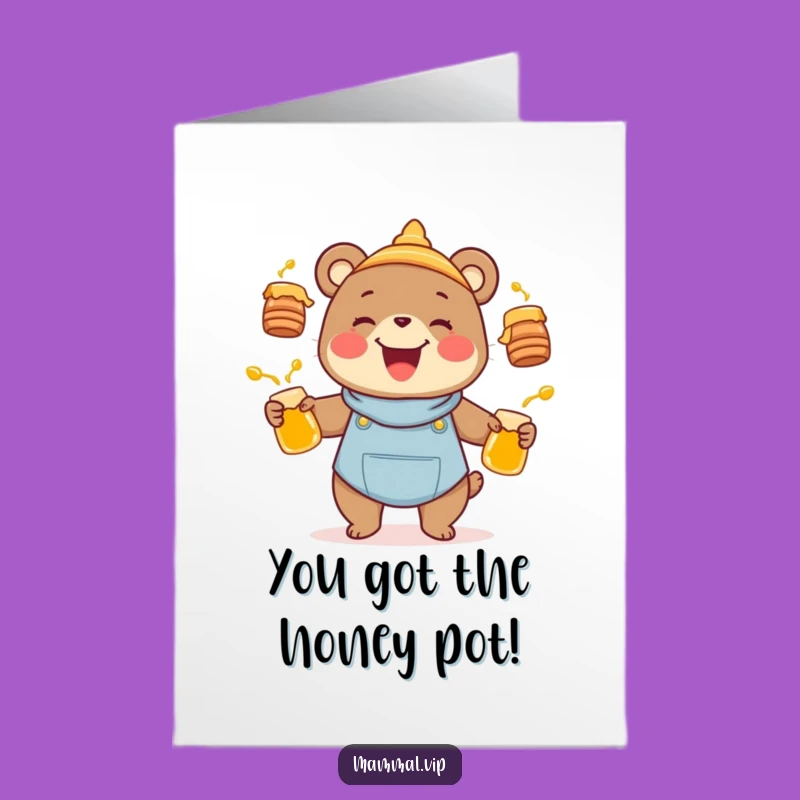 Free Printable Congrats Card: Bear's Honey Pot Success Downloadable Gift